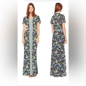 Tory Burch garden Wisteria Maxi silk floral dress